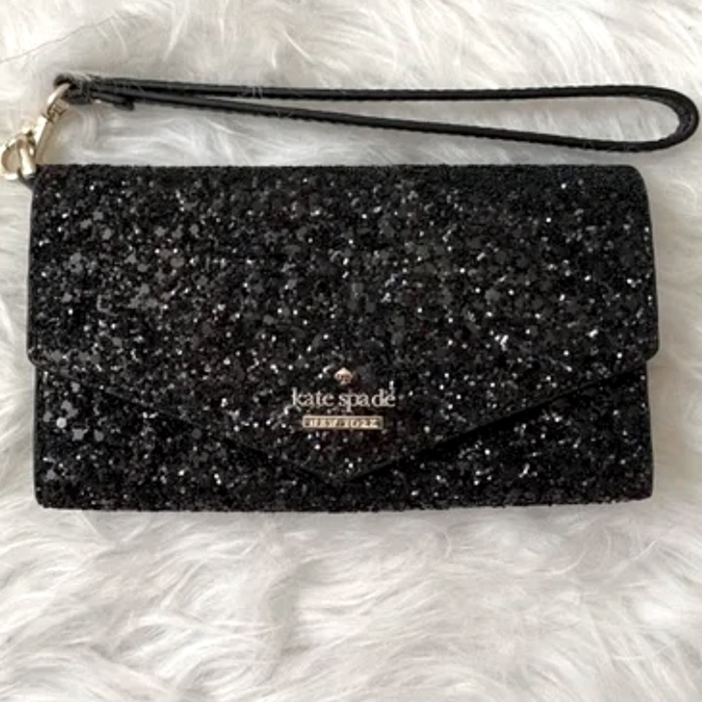 NWT ♠️ Kate Spade ♠️ Laurel Way iPhone Wristlet! Black glitter